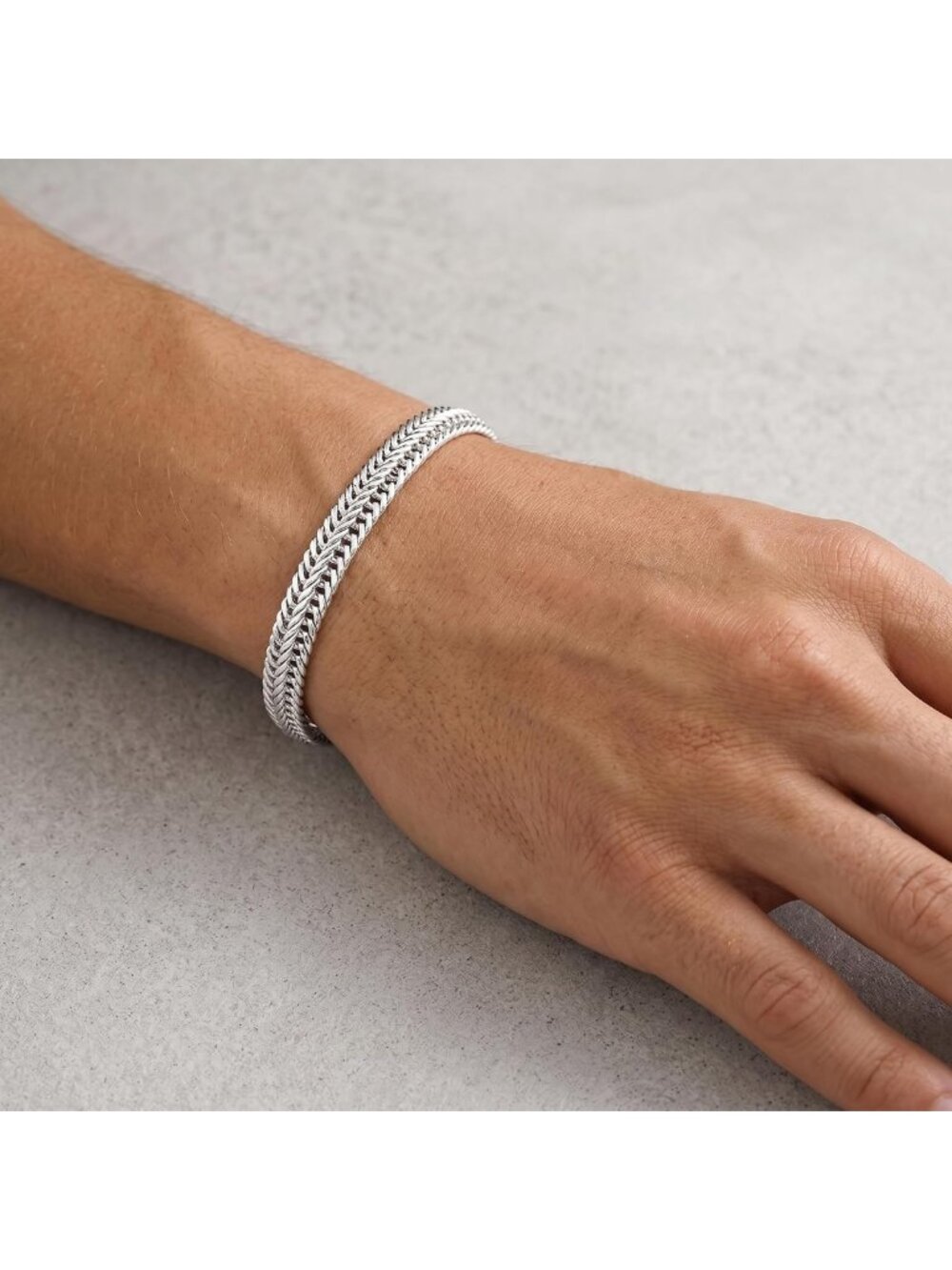 Men's 925 Sterling Silver Chain Bracelet - Tarnish-Resistant Jewelry Gift, 7-8.5 - Picture 3 of 6